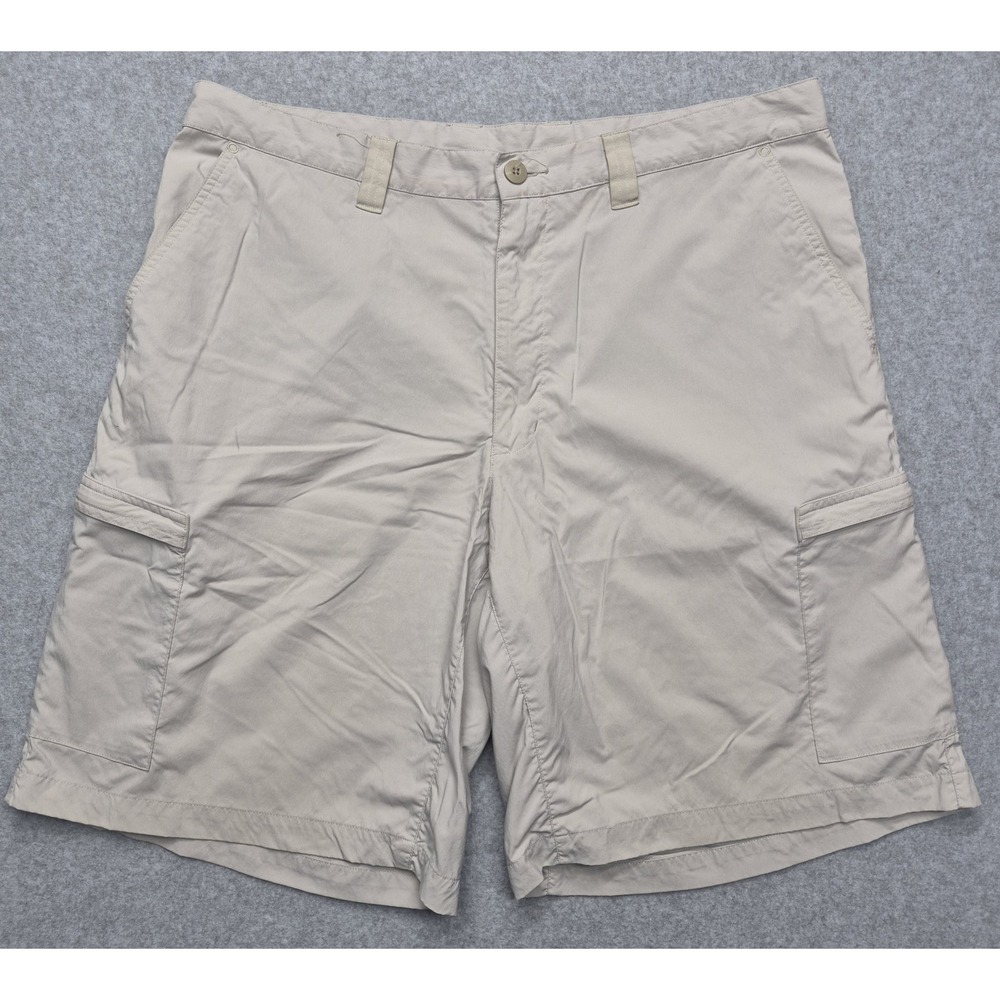 Patagonia Shorts Mens 38 Beige Nylon Cargo Hiking Utility Khaki Flat Front